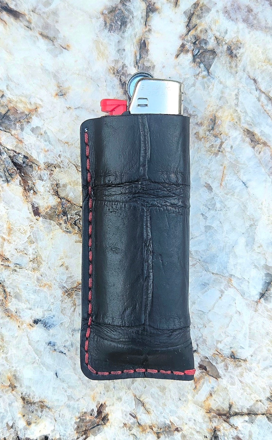 LC1 American Alligator Lighter Case — back view
