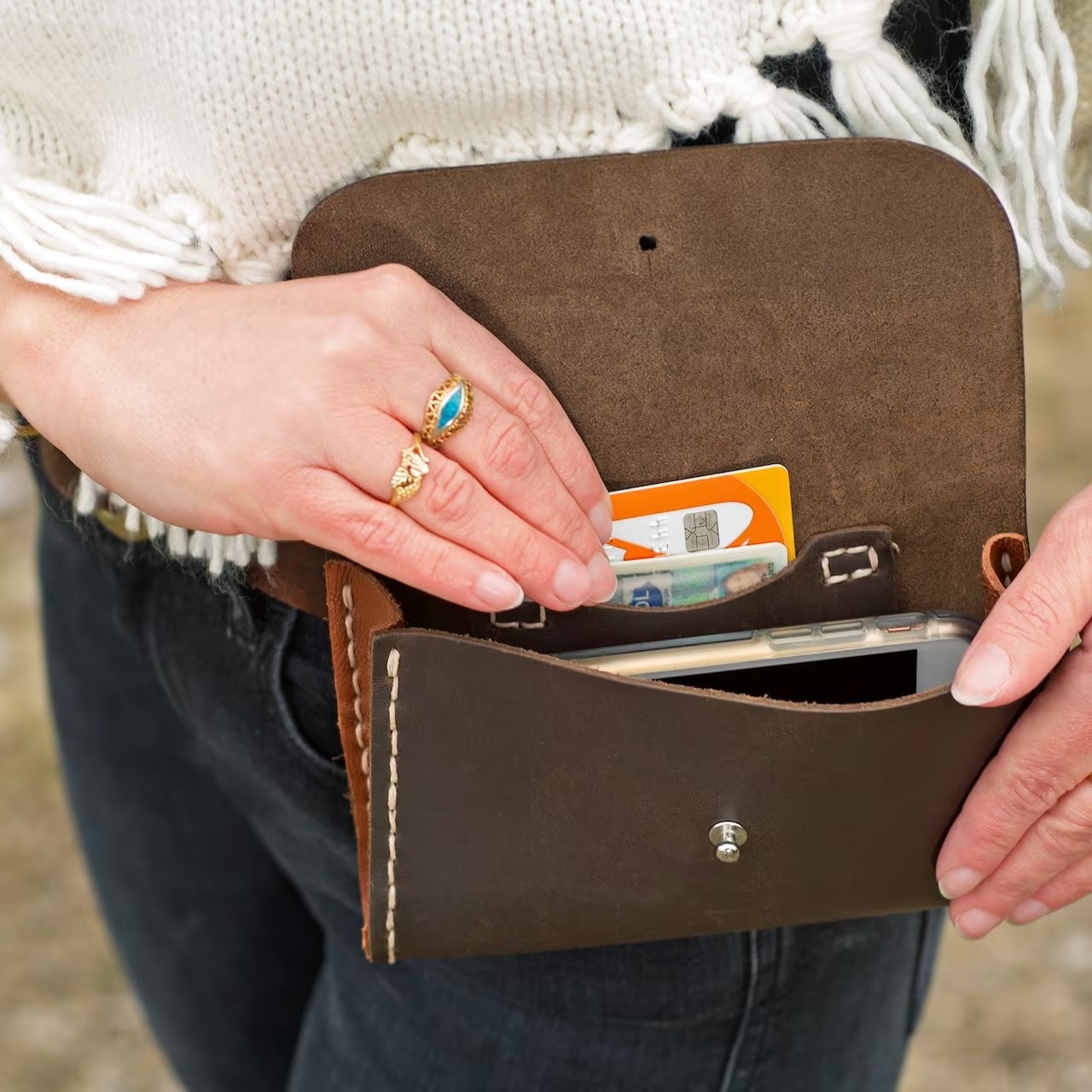 Belt pouch — worn on belt, lifestyle