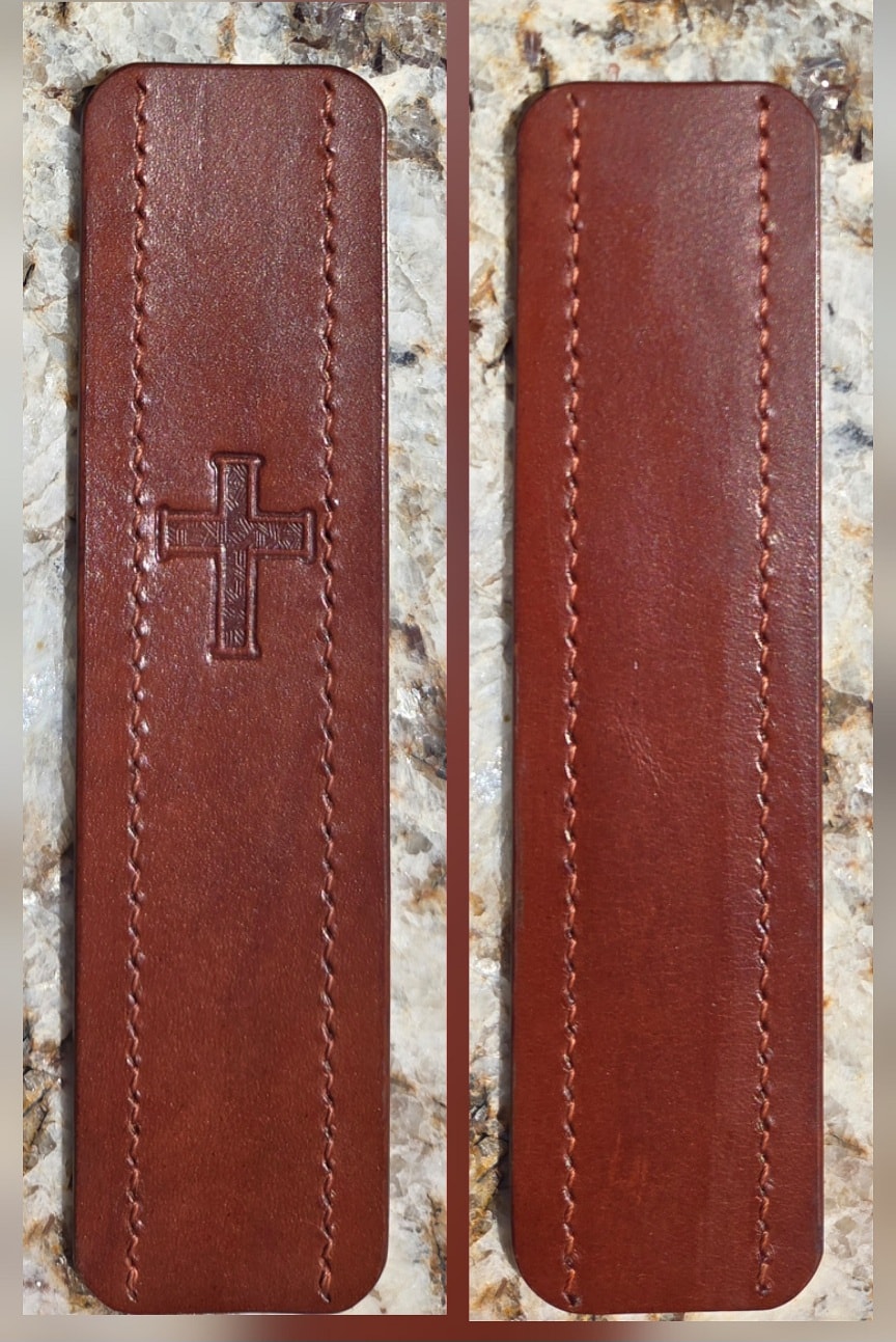 Bookmark front and back — granite flat lay