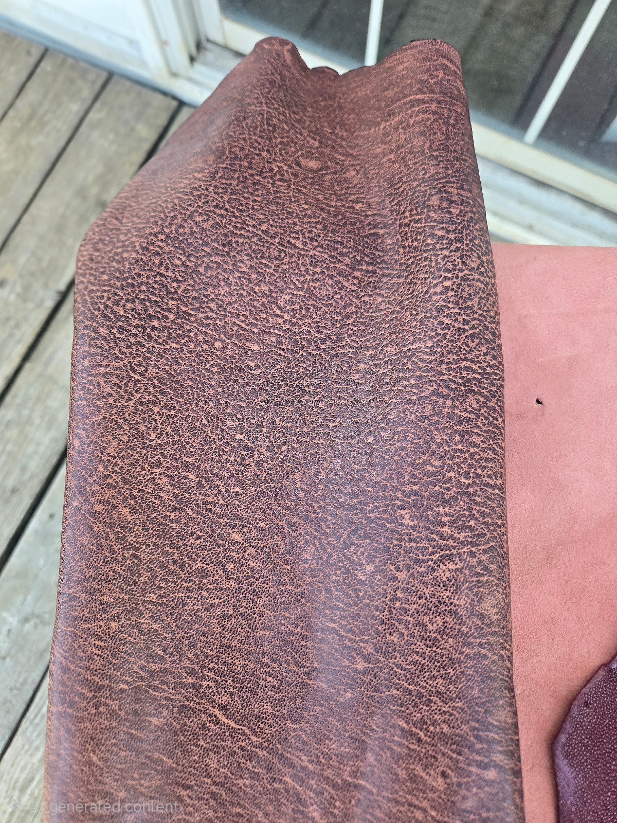 African goat hide — grain texture close-up