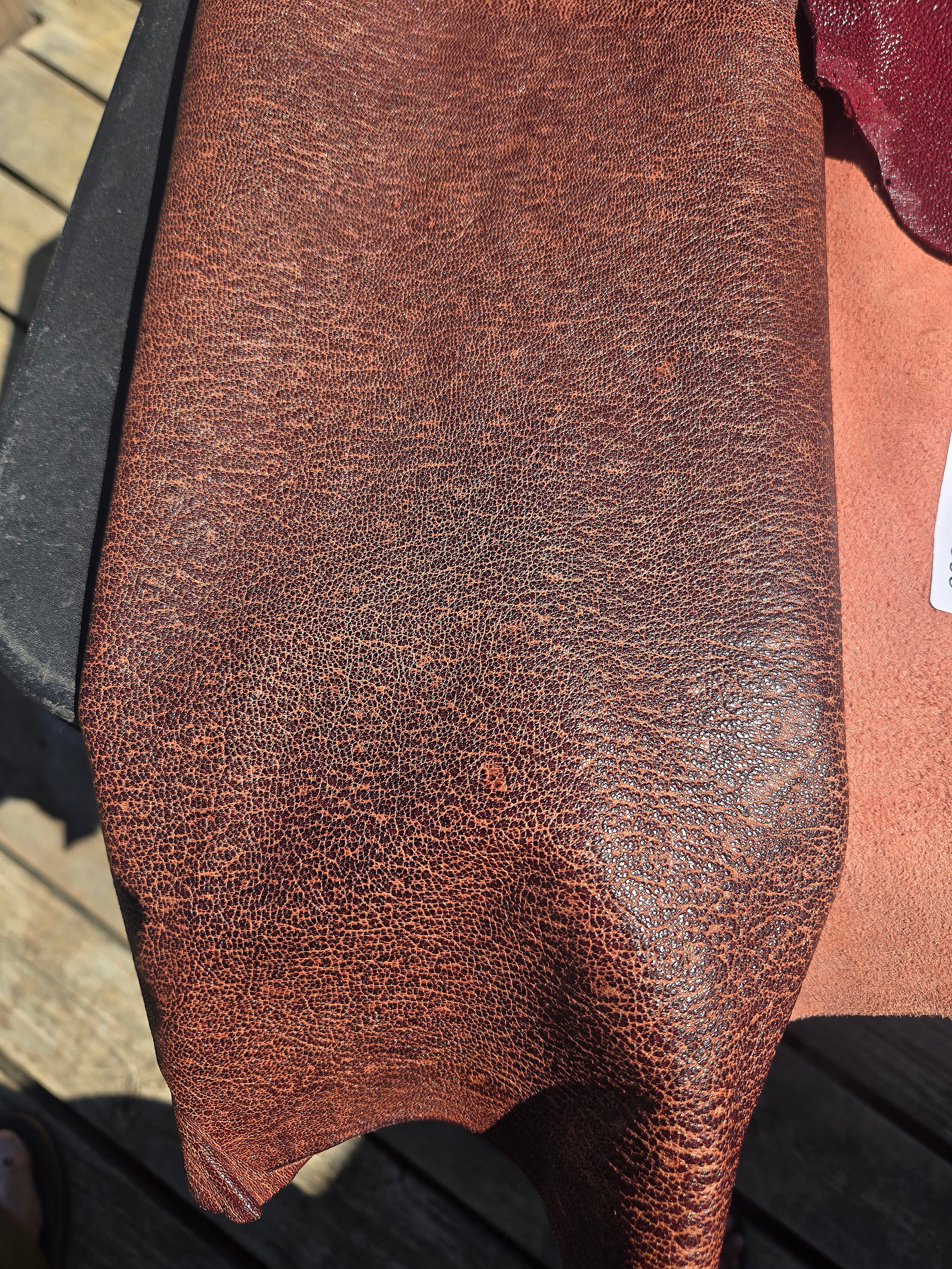 African goat hide — texture detail, lighter tone