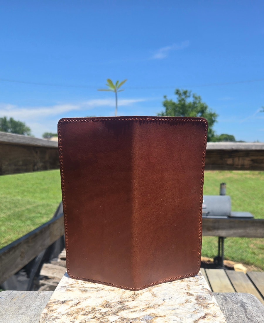 Long wallet closed exterior — darker choco brown
