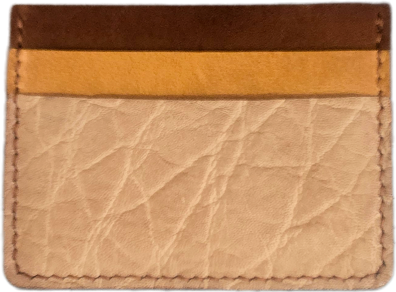 M1 African Elephant wallet — front face close-up