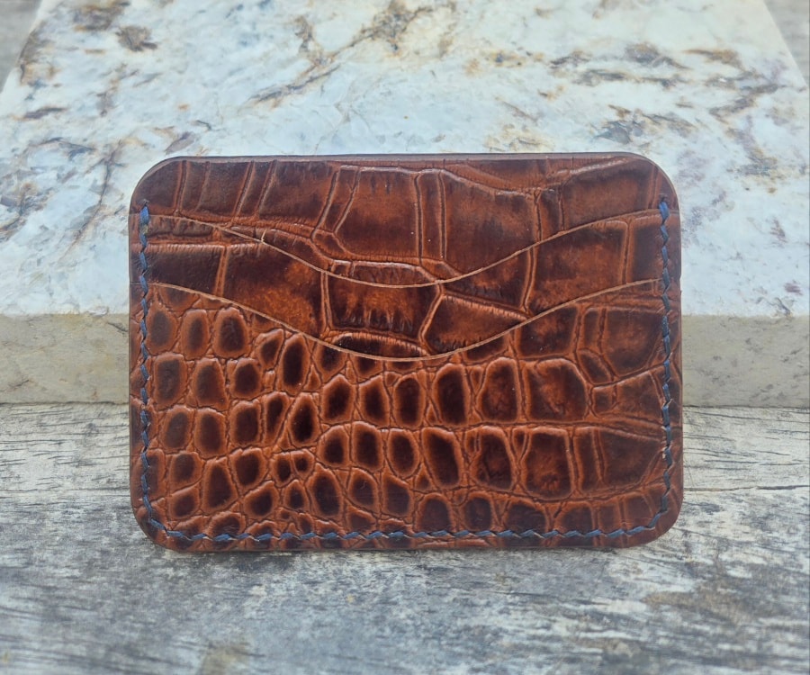 M3 Mauri croc embossed wallet — front face