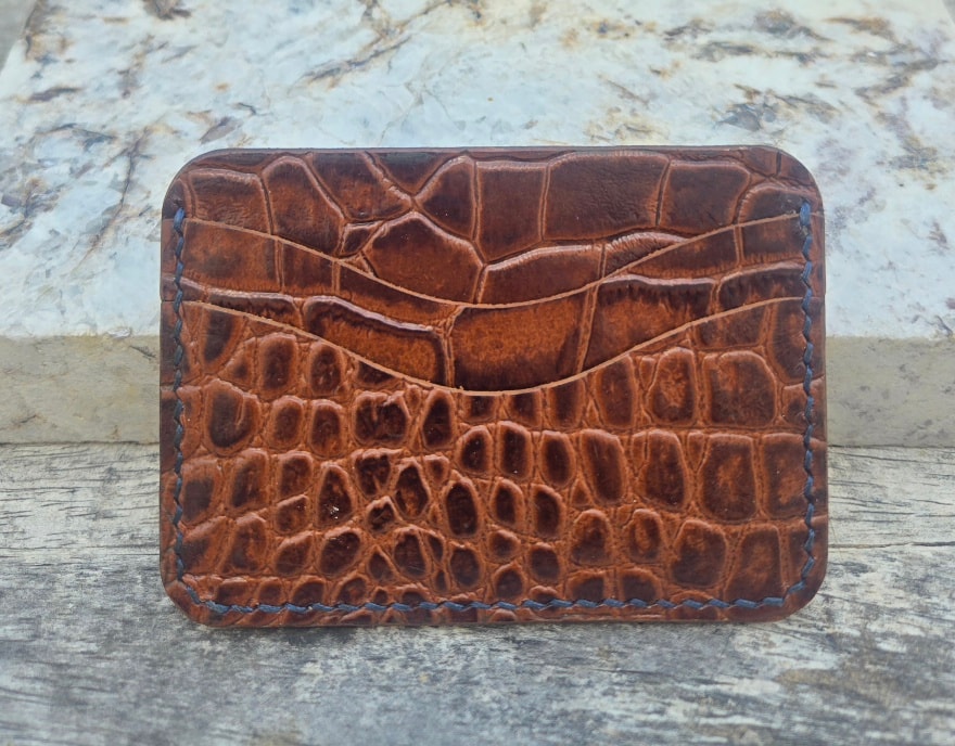 M3 Mauri croc embossed wallet — back face