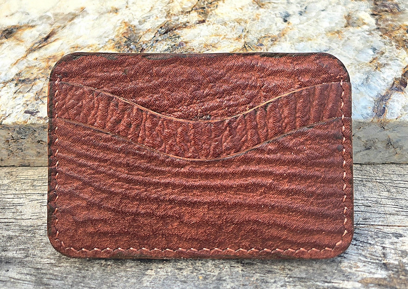 M3 cognac shark wallet — back face